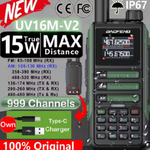Baofeng UV16M V2 Двупосочна Радиостанция 15W AM/FM LCD дисплей 999 канала Копиране на честоти NOAA